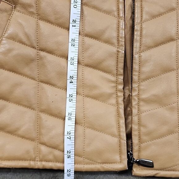 Marcia Tan Leather Moto Jacket - Picture 7 of 8